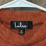 Lulus Conversation Starter Rust Orange Mock Neck Midi Sweater Dress Size Medium Photo 5