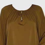 Chico's ‎ Shirt Womens Medium Brown Blouse Neutral Minimalist Office Casual Photo 4