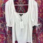 Cotton Candy LA  NWT White Puff Sleeve Peasant Blouse Top Photo 0