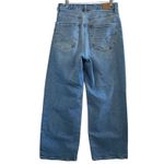 American Eagle Curvy Super High Rise Baggy Straight Jeans Womens 4 Short Strigid Photo 1