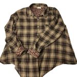 Hem & Thread Oversized Long Sleeve Flannel Plaid Button Down Shirt Size L Photo 5