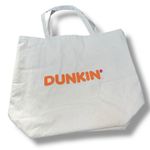 Dunkin Donuts Large Canvas Tote Bag 100% Cotton Carry On Coffee Beach Travel Gym Orange Photo 9