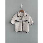 Abercrombie & Fitch NWT Abercrombie Crochet Button Down Polo Shirt Size Medium Photo 1