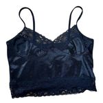 SheIn Silky Black Lace Bra Crop Corset Style Top Size Small Satiny Photo 0