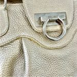Salvatore Ferragamo Gancini Gold Metallic Shoulder Bag Photo 11
