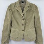 Lands' End  Green/Tan Corduroy Fitted Blazer 3 Button Size 10P Photo 0