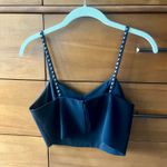 Alice + Olivia Thin Strap Crop Top in Black: Size 4 Photo 1