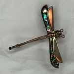 Dragonfly‎ Lapel Pin Jewelry, Silver & Abalone Brooch Photo 0