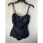 Tropical Escape New  Palm Party Swimsuit Size 16 Nylon Stretch One Piece Black Photo 1