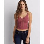 American Eagle ✨ AEO Mauve Soft Lace Up Tank Top✨ Photo 2