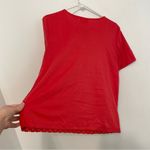 Alfred Dunner Coral Red Crochet Lace Overlay 1/4 Zip Zipper Short Sleeve Blouse Photo 15