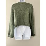 Christian LaCroix Green Chunky Ribbed Cropped Cardigan Sweater Wool Blend Size M Photo 5