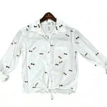 Old Navy Women’s Sunglass Print Tie Hem Shirt Long Sleeve White Buttoned Small Photo 1