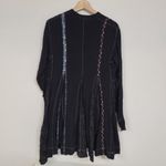 Free People FP One Womens Boho Black Long Sleeve Guaze Lace Dress Photo 7