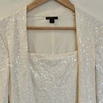 Lafayette 148  White Sequin Long Sleeve Shirt sz M Photo 4