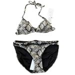 ANDIE NWT Swim Snakeskin Triangle String Bikini Top Riviera Bikini Bottom Small Photo 0
