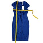 Grace Karin  Size S Womens Blue Short Sleeve Knot Front Bodycon Midi Dress Photo 7
