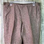 J. Jill Size XL 100% Linen Brown Capris Front Pockets Pull On Back Stretch Waist Photo 2