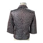 Michael Kors Cotton Blend Metallic Silver Blazer Brown Animal Print Lined 8 NWOT Photo 2