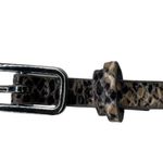 Old Navy Grey Snakeskin Slim Rectangle Buckle Belt Size M/L Photo 1