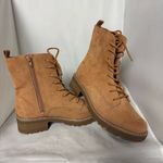 Universal Threads Womens Universal Thread Chunky Lace Up Ophelia Tan Combat Boots 8 Faux Suede Photo 2