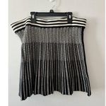 Catherine Malandrino  Womens Knit A-line Skirt Size XL Black White Artsy Mini Photo 2