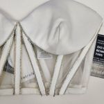 Retrofête Retrofete Lex Top Strapless Corset Bustier White Rhinestone Small NWT Bridal Photo 4