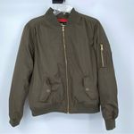 BSweet Olive Bomber Style Jacket‎ with Orange Quilted interior size Large, NWT Green Photo 1