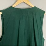 Vintage Vest Suede‎ Woven Green Leather Women Size Large Southwestern Fringe Photo 12