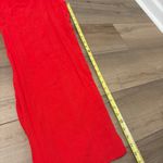 Monteau  Los Angeles linen cutout Wide-Leg Pants Vibrant Red size large Photo 8