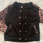 Cheetah Print Bomber Jacket Brown Size M Photo 0