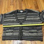 L'Agence  Harriet Blouson Sleeve Wool Blend‎ Cardigan in Brown Mulit Stripe Large Photo 7