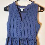 Sundance 100% Cotton Navy Eyelet Sleeveless Fit & Flare Dress XS Photo 1