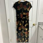 Vintage Velvet Floral Maxi Dress Dark Romantic Whimsygoth 9/10 Black Photo 5