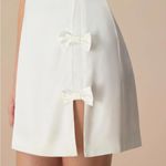 RIHOAS The White Boat Neck Bowknot Satin Mini Dress S Photo 4