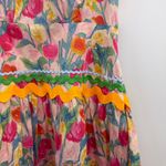 Entro dress rickrack detailing floral print colorful ric rac tulips lined L NWT Photo 2