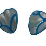 Blue & White Mother Of Pearl Post Earring A546 Photo 0