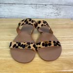 J Crew Factory Calf Hair Slip On Sandal Size 7 Black Photo 2