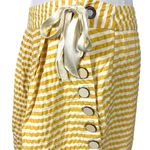 Anthropologie Vintage Y2K Leifsdottir Yellow Seersucker Skirt Size 8 Preppy Bow Photo 6