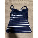 NipTuck Swim Tankini Top Blue White Striped Ruched Swimsuit Women's size 4 Photo 1