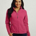 Port Authority pink value fleece embroidered full zip jacket, size L outdoor Photo 0