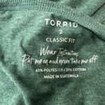 Torrid  Jersey V Neck Classic Fit Long Sleeve Heather Green Tee Size 2 Photo 4