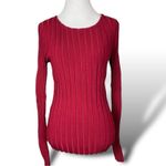 Cinq a Sept Pullover Ribbed Sweater Pomegranate Ruby Red Medium Cinq à Sept Photo 1