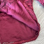 Yumi Kim  Caitlyn Shirt Womens Small Button Up Lace Top Burgundy Wine Red Photo 2