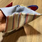 Handmade Cowgirl Face Pouch Denim Striped Pocket Bag Small Red Photo 3