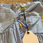 English Factory Floral Embroidered Puff Slv Babydoll Powder Blue Multi XS *flaw Photo 4