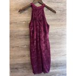 Guess Burgundy Lace Mini Dress Size Small High Neck Halter Party Club Cocktail Photo 5