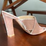 Gianvito Rossi  mauve pink velvet cross strap block heel slip on mules 38.5 Photo 18