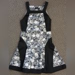 Thakoon Women’s Black/White Floral Rose Dress Silk Flare Skirt Boho Size 2 Black Photo 4