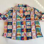 Cynthia Rowley Summer Icons Button Up Pajama Top Women’s Small Sardine Colorful Photo 2